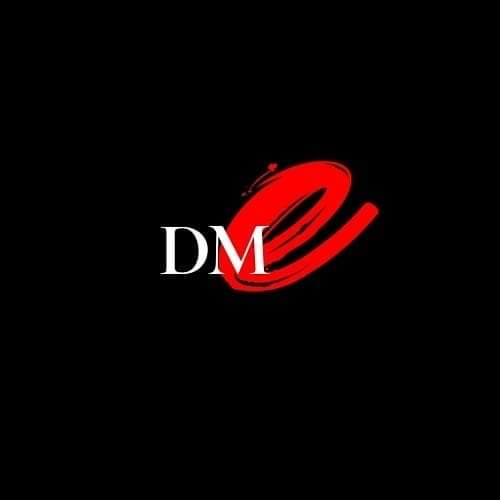 DME Talent Agency logo of white and red letters